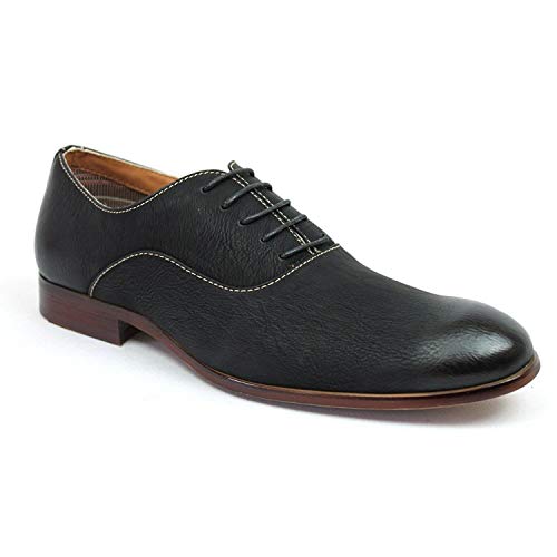 Ferro Aldo Cap Toe Black Men�s Dress Shoes Lace up Denim