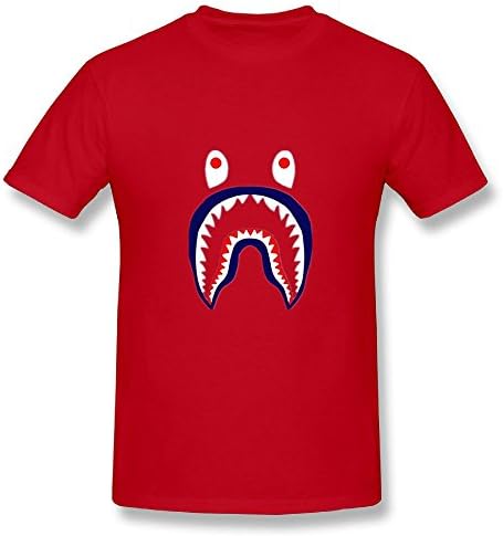 JUSTNICER Special Bape Shark.PNG Cotton Mens Unique Novelty Funny T Shirt Natural