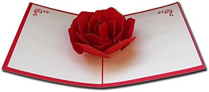 Red Rose 3D Paper Pop Up Postcards Love Gift Greeting Card Souvenir Party Supplies
