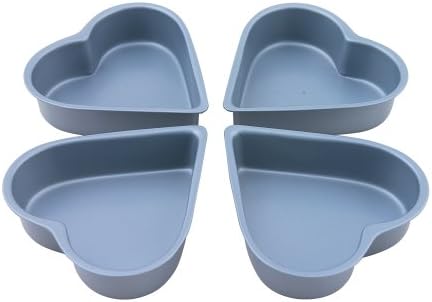 Swift Faringdon Collection Bakers Pride Non-Stick Heart Shape Cake Pans Carbon Steel 10 cm x 9.5 cm x 2 cm Set of 4