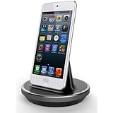 RND Apple Certified Dock for iPhone (7/7Plus/6/6 Plus/6S/6S Plus/5/5S/5C/SE), iPad (Air/Mini), iPod Touch, Siri Remote (works with rugged, dual layer, slim cases, and no cases) (black w/ silver trim)