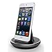 RND Apple Certified Dock for iPhone (10/X/8/8 Plus/7/7 Plus/6/6 Plus/6S /6S Plus/5/5S/5C/SE), iPad (Air/Mini), iPod (works with rugged, dual layer, slim cases, and no cases) (black w/ silver trim)