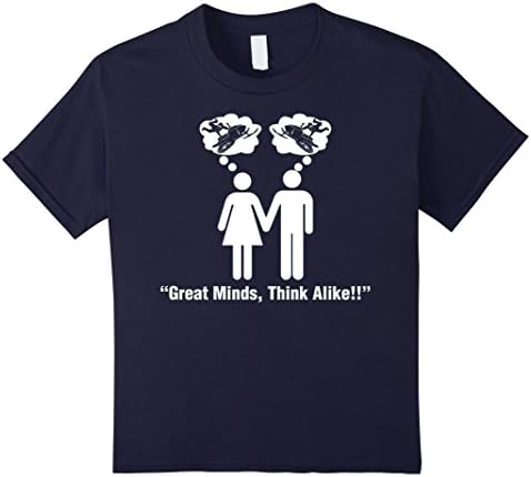 Kids Snowmobile Snow Great Minds Think Alike T-Shirt 12 Navy