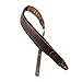 Walker & Williams C-22-BRN Dark Brown Handmade Signature Premium Thick Grain Leather Padded Guitar Strap 3