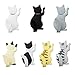 ZRSE 7 Pack Strong Cute 3D Fun Cat Refrigerator Magnets with Tail Hook, Kitchen Decor Hanger,Office Whiteboard Stickers, Fridge Calendar Key Holder Clip for Kids