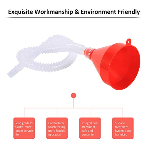 8cm Wide Mouth Fuel Funnel Universal Automotive Vehicle Plastic Filling