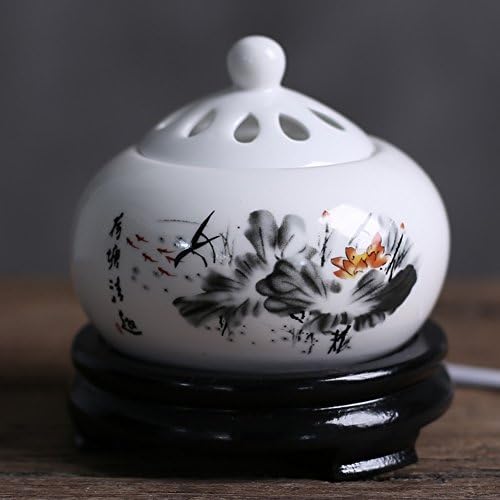 Electronic sandalwood furnace ceramic fragrance oil burner chen furnace plug-In powder fragrance lamp essential oil incense-A