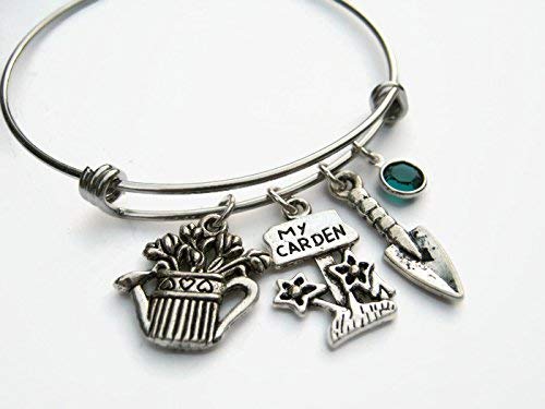 image for Abundant Earth Works Personalized Gardener Bracelet, Expandable Stainl