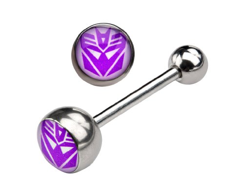 Transformers Decepticon Barbell Tongue Ring 14G