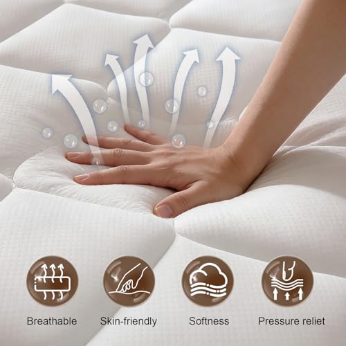 Com4Rest Twin Mattresses, 10 Inch Memory Foam Hybrid Twin Size Mattress in a Box, with Pocket Springs, Pressure Relief, Breathable Comfort, CertiPUR-US, Medium Firm