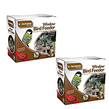 2 X Window Bird Feeders From Kingfisher. A Package Of 2 Clear Perspex Window Bird Feeders
