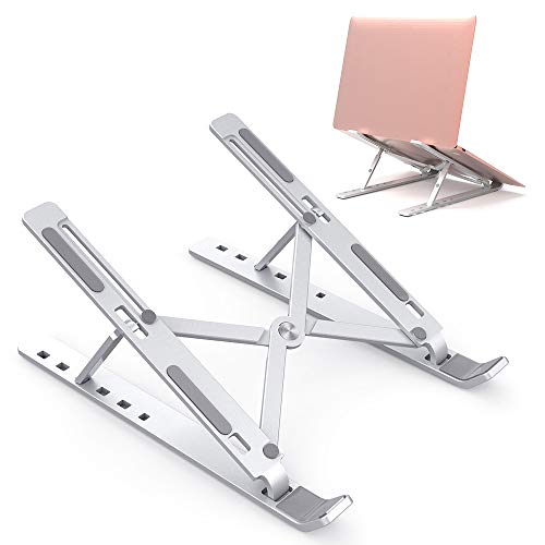 Onvian Laptop Stand, Aluminum Adjustable Laptop Computer Stand Tablet Stand, Foldable Portable Desktop Holder, Fits up to 15.6 inch Laptop and All Tablets