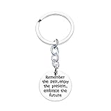 Remember the past,enjoy the present,embrace the future Key Chain Ring Family Friend Gift for Women Men