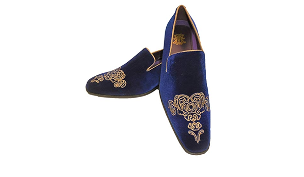 royal blue and gold loafers