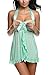Avidlove Women Sexy Nightwear Halter Lace Strap Chemise Babydoll Lingerie Set Green