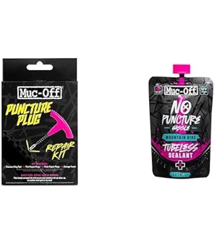 Kit Réparation Pneu Tubeless Muc-Off Stealth - Bouchons De Crevaison à Ranger Dans Le Guidon