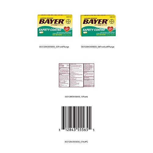 Bayer Aspirin Regimen, Regular Dose, 100 Caplets (Pack of 4) Pricepulse