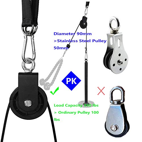 Cable Pulley 360 Degree Rotation Silent Stainless 3.54in 330 lbs Traction Wheel for LAT Pulley System DIY Attachment Home Gym Accessories Lifting Blocks Hoists Home Projects Clothesline Shop Lifts - Image 5
