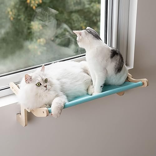 MEWOOFUN Cat Window Perch Lounge Mount Hammock Window Seat Bed Shelves for  Indoor Cats No Drilling No Suction Cup (Large Blue/Grey) in Oman Whizz