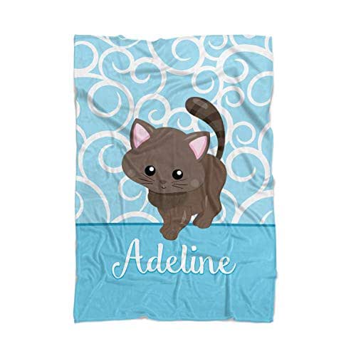 Cat Throw Blanket Pink Kitty Cat Personalized Name