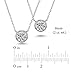 GlitterLounge Solitaire .925 Sterling Silver Pendant Necklace 8mm Cubic Zirconia Created Diamond Round Bezel Set Adjustable Cable Link Chain 16