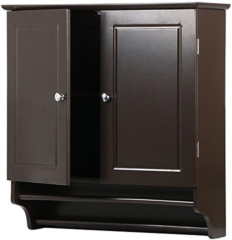 lunanice Wall Mount Cabinet Bathroom Storage Shelf Laundry Kitchen Organizer Towel Bar Size 23.8 x 8.9 x 25’’ (LxWxH)