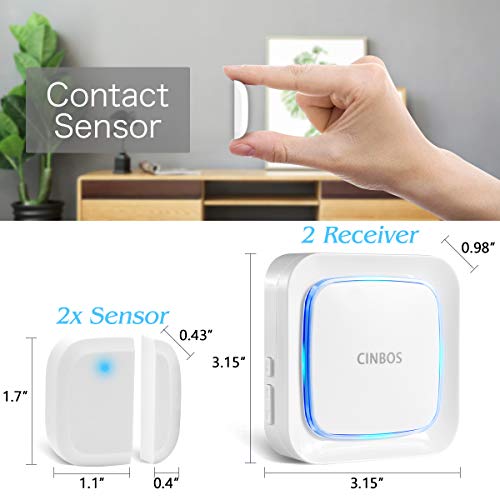 image for Door Alarm for Home/Office, Cinbos Wireless Door Open Chime, Range 656