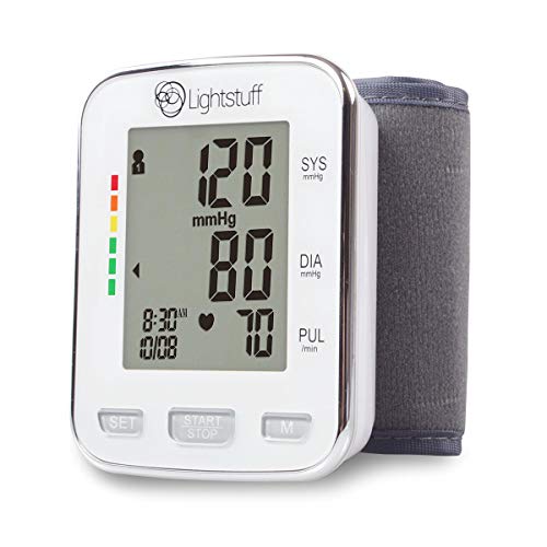 Lightstuff Easy Digital Blood Pressure Monitor: FDA-Approved, Portable Wrist-Cuff for Dependable, Painless BP Monitoring at Home