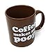 16oz Coffee Makes Me Poop! ~ Funny Saying Mug/cup ~ 16 Oz ~ Dark Brown with White Letters by Island Dogs