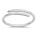 Thin High Polish Criss Cross Open Bar Ring .925 Sterling Silver Band Sizes 2-10
