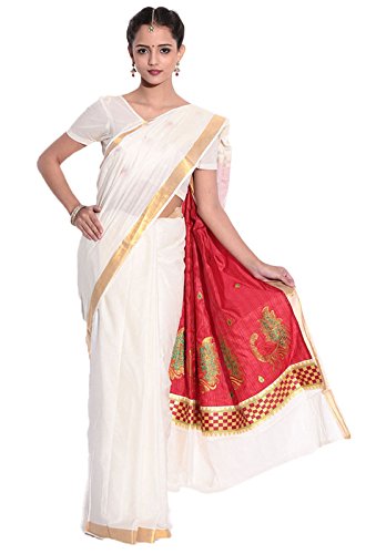 Kerala kasavu Cotton Saree with Blouse