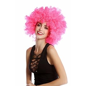 WIG ME UP ® – Peluca afro rosa Funk Disco años 70 años 80 Foxy Brown PW0011-PC5