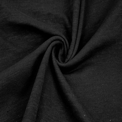 60" Wide 100% Cotton Slub French Terry Fabric by The Yard - 210 GSM, Medium Wei…
