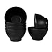 Coza Design- Eco Friendly Plastic Bowl for cereal, dessert, ice cream, soup (Microwave and Dishwasher Safe) (17 oz., Black) Set of 6