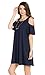 My Space Clothing Women's Cold Shoulder Jersey Swing Dress (Small- Plus size) (Medium, Navy)