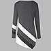 Chaofanjiancai Women Long Sleeve Striped Asymmtrical Tunic Tops Plus Size Casual Button Blouse T-Shirts