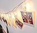 Ohbingo 30 Led Outdoor Christmas Lights Photo Clips String Lights USB Operated Fairy Lights Patio lights for Xmas, Bedroom, Indoor, Party, College Dorm Room, Ideal Gift 12ft Warm White