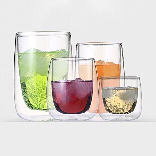 image for Blue Stones Creative Double Wall Glass Coffee Beer Tea Milk Mug Handma