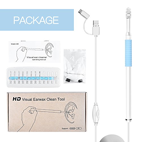 Ear Otoscope,TryAce 1.3MP 720P HD Ear Scope Inspection Camera 3 In 1 USB Ear Digital Endoscope Earwax Cleansing Tool with 6 Leds for Micro USB,USB-C Android Phone,Windows MAC PC - Thumbnail 7