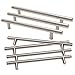 Gobrico 30 Pack 160mm T Bar Cabinet Pulls Brushed Nickel Kitchen Cupboard Handles, Satin Nickel Cabinet Handles 6-3/10 inch Hole Centers