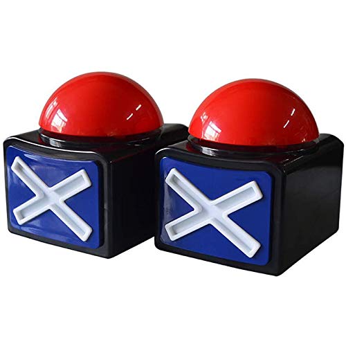 Kopinma 2PCS Answer Buzzers For Quizzes, Game Show Buzzers with Light and Alarm Sound, Red Sound Button, Sound Buzzer Answer Buzzers for Classroom, Talent Show, Pub Quiz Games