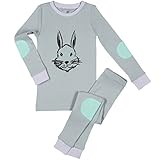 Papallou Girls Bunny Rabbit Pajama set, 100% Cotton