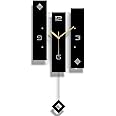 SHISEDECO Creative Mute Modern Large Pendulum Clock in Black and White Color Decorative Silent Decor for Home, Kitchen, Living Room, Office, Colorful Acrylic Art Design(Full Range Available)