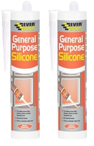 Everbuild GPSGY General Purpose Silicone Sealant, Grey, 280 ml (Pack of 2)