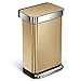 simplehuman 45 Liter / 12 Gallon Trash can, Brass Stainless Steel