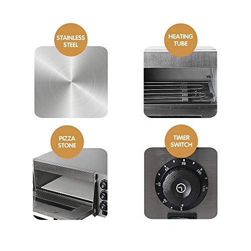 Pizzaoven, 20L Elektrische Pizza Oven Cake Brood Roasted Chicken Pizza Cooker Commercieel Gebruik Keuken Bakovens Met… - Afbeelding 3