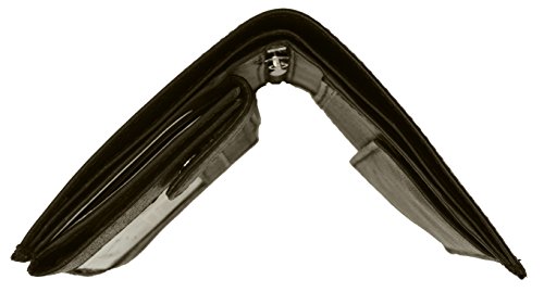 RFID Blocking Premium Leather European Style Bifold Trifold Wallet with ID Window (Brown)