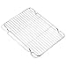 Baking Sheet with Cooling Rack (1 Cookie Sheet + 1 Baking Rack), Stainless Steel Small Baking Sheet Pan with Wire Rack, Toaster Oven Pans Size 10.4 x 8 x 1 Inch, Non-toxic & Heavy Duty & Non-stick