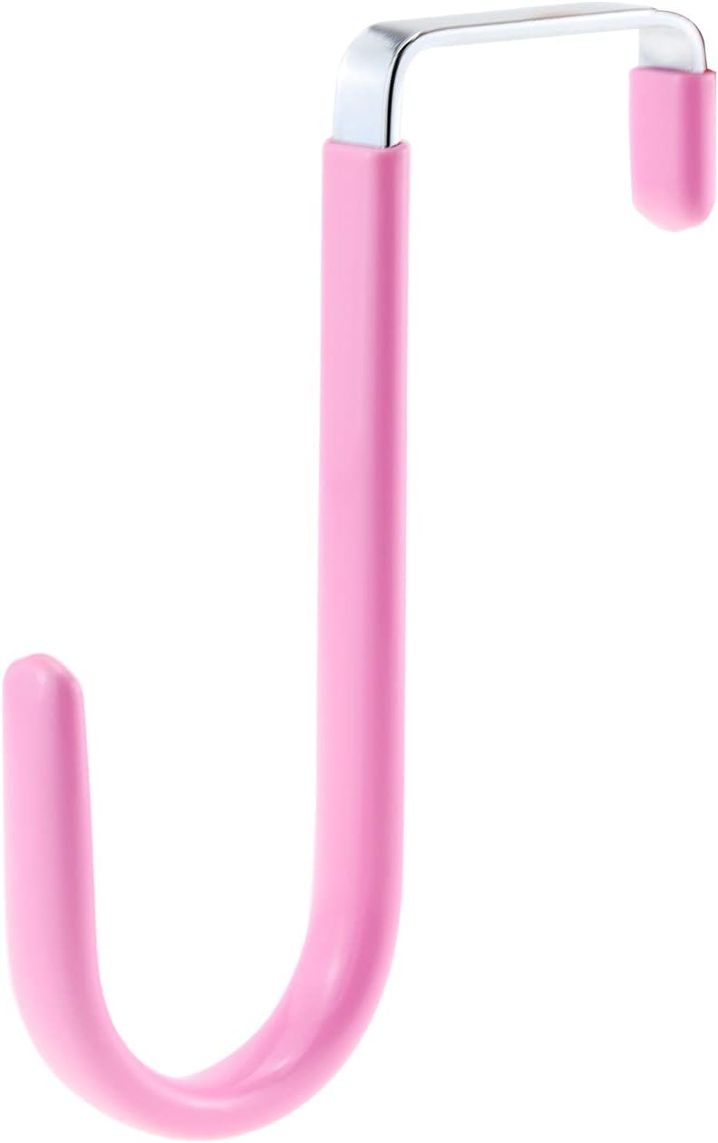 Wreath Hangers - ZningEsxi 1pc Over The Door Hooks Sturdy Metal Hanging Z-Shaped Hook Christmas Wreath Coat Hanger Towel Hat Pants Organizer for Kitchen Closet - Pink