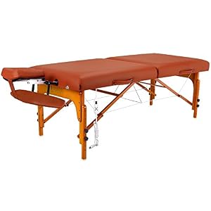 Master Massage Santana Therma Top Memory Foam Portable Massage Table Package, Mountain Red, 31 Inch